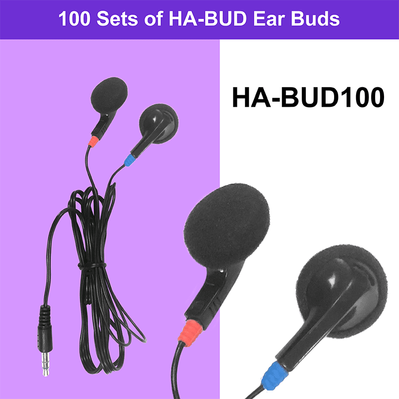 HamiltonBuhl Ear Bud Headphone - Pack 100 (HML - HA - BUD100) - SchoolOutlet