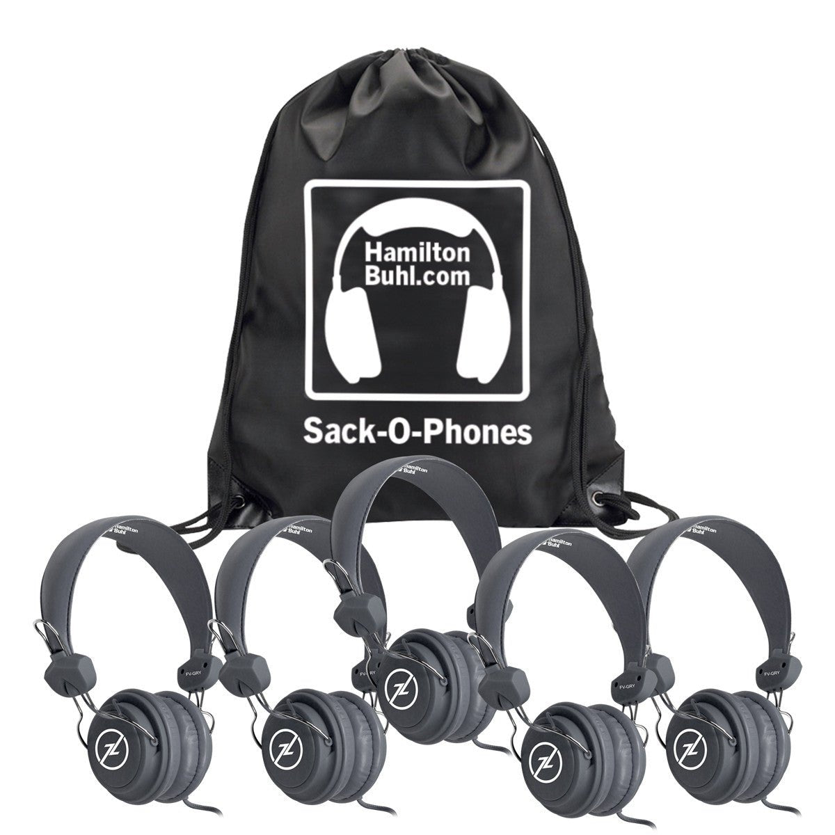 HamiltonBuhl Sack - O - Phones, 5 Color Favoritz Headsets with In - Line Microphone and TRRS Plug (HML - SOP - FVXXX) - SchoolOutlet