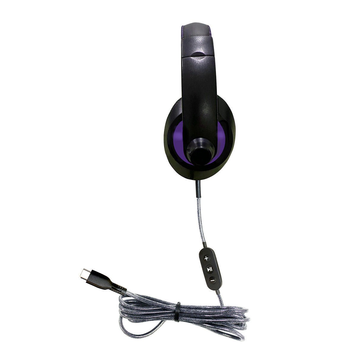 HamiltonBuhl Smart - Trek Deluxe Stereo Headphone with In - Line Volume Control, USB - C Plug and Metallic Purple Accents (HML - ST1PL - C) - SchoolOutlet
