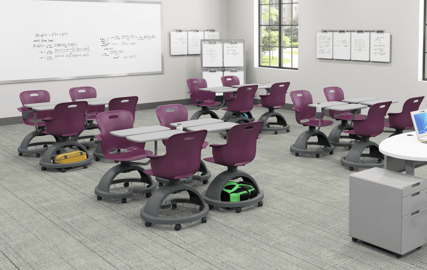 Haskell Education Ethos Series Mobile Chair with Work Surface & Storage Base 18"H (2ES1X1) - SchoolOutlet