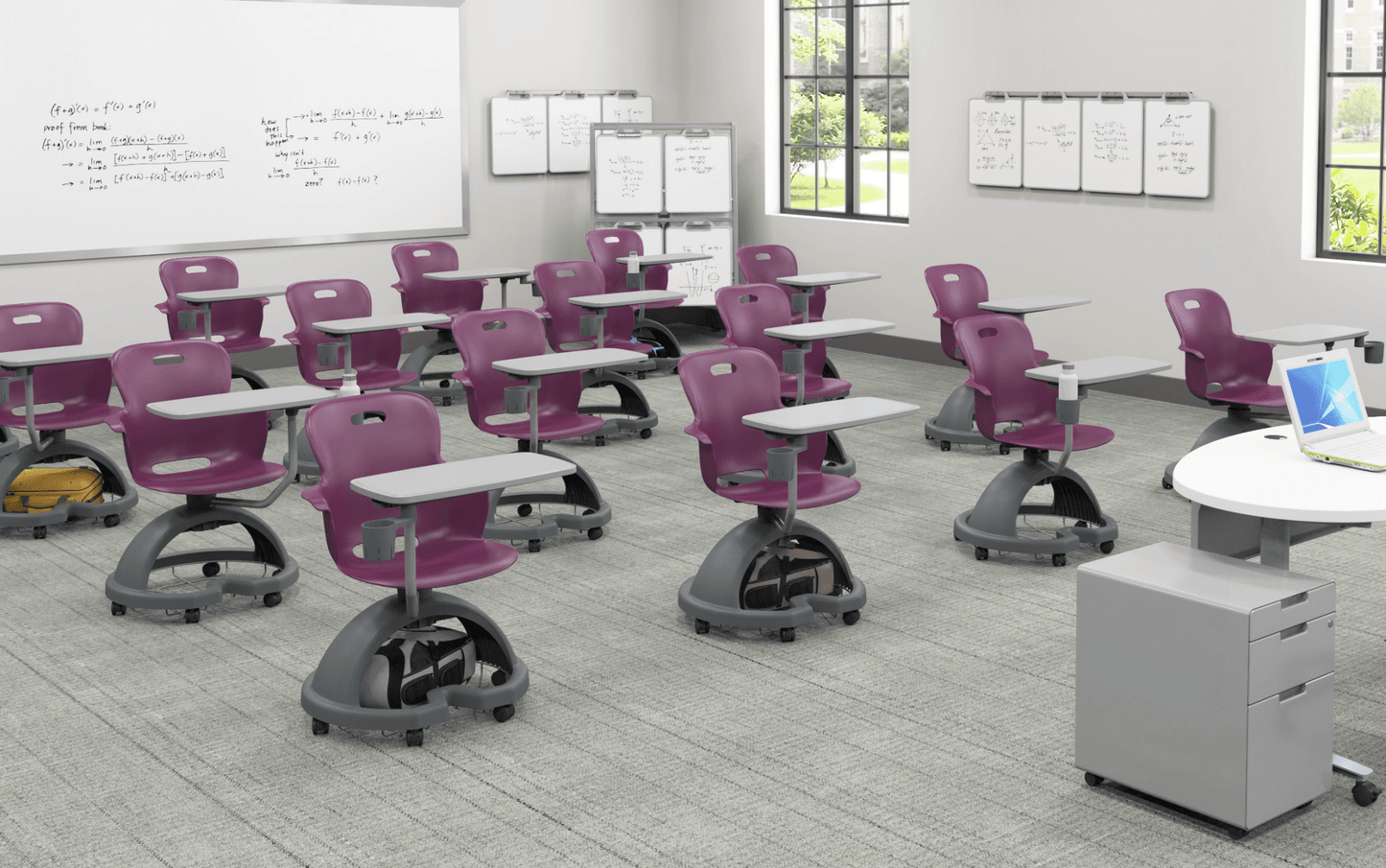 Haskell Education Ethos Series Mobile Chair with Work Surface & Storage Base 18"H (2ES1X1) - SchoolOutlet