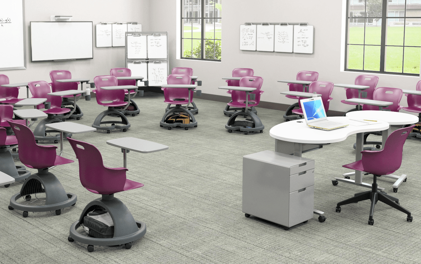 Haskell Education Ethos Series Mobile Chair with Work Surface & Storage Base 18"H (2ES1X1) - SchoolOutlet