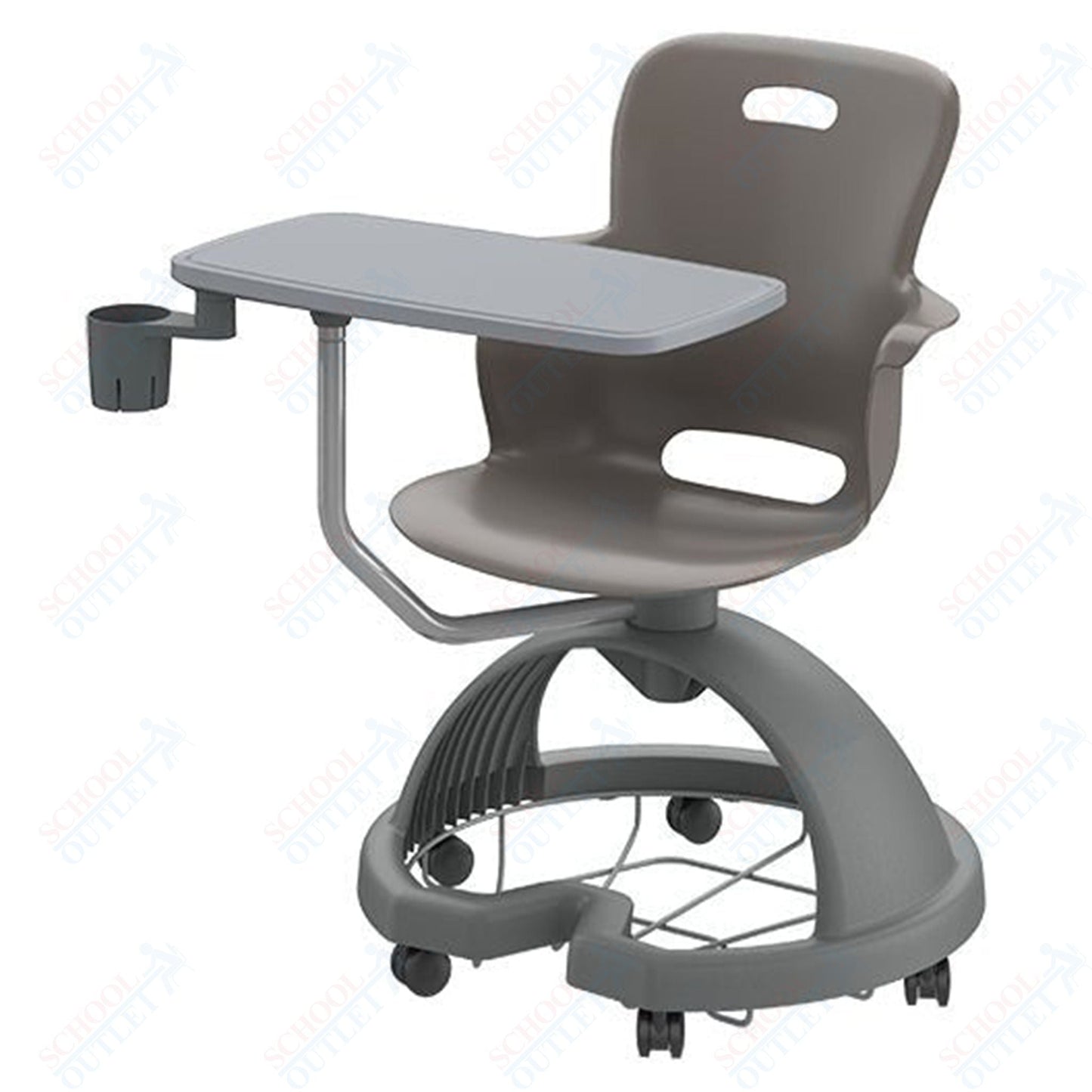 Haskell Education Ethos Series Mobile Chair with Work Surface, Storage Base and Cup Holder 18"H (2ES1X2) - SchoolOutlet