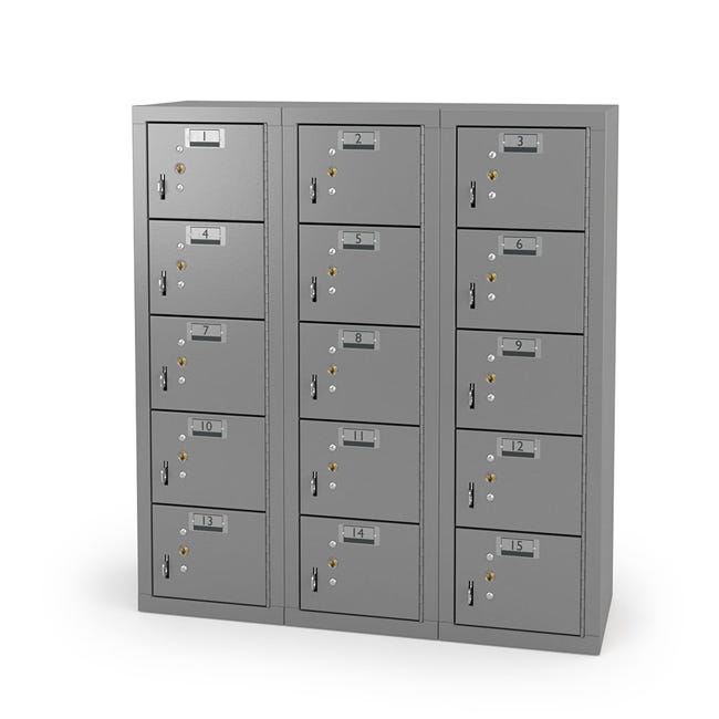 Haskell Education 15 - Door Cell Phone Locker with Individual Label Holder and Lock - 9"D x 24"W x 31"H (HAS - CPL243115) - SchoolOutlet