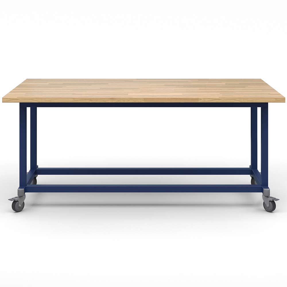Haskell Education Maker Table with Butcher Block Top, Locking Caster - 36.5"H x 84"W x 42"D (MK1xxxxx - 4284) - SchoolOutlet