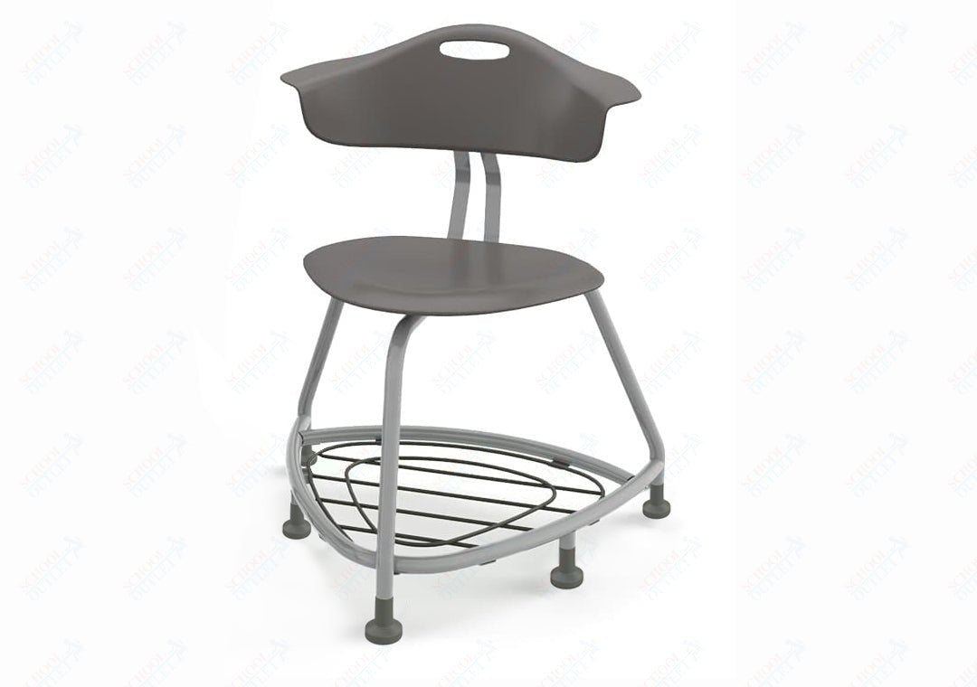 Haskell Education 360 Chair Platinum frame with Back & Bookbag Rack 18"H (TS1X1.18PL) - SchoolOutlet