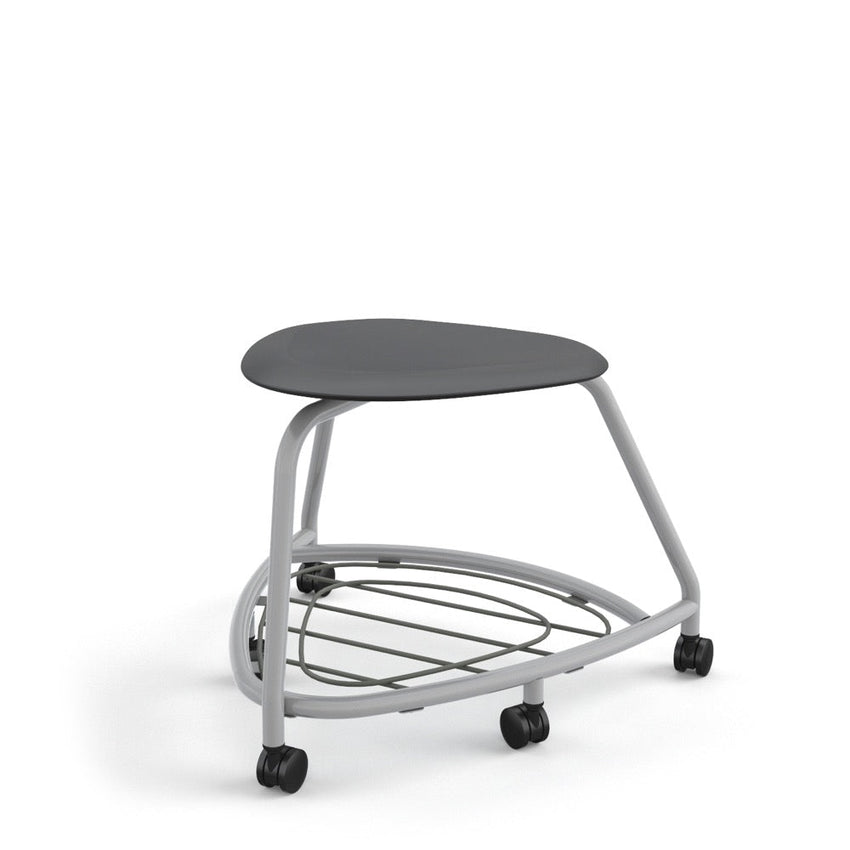 Haskell Education 360 Series Platinum frame School Chair without Back with Bookbag Rack 18"H (TS2G1X.18PL) - SchoolOutlet