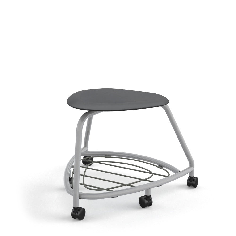 Haskell Education 360 Series Platinum frame School Chair without Back with Bookbag Rack 18"H (TS2G1X.18PL) - SchoolOutlet