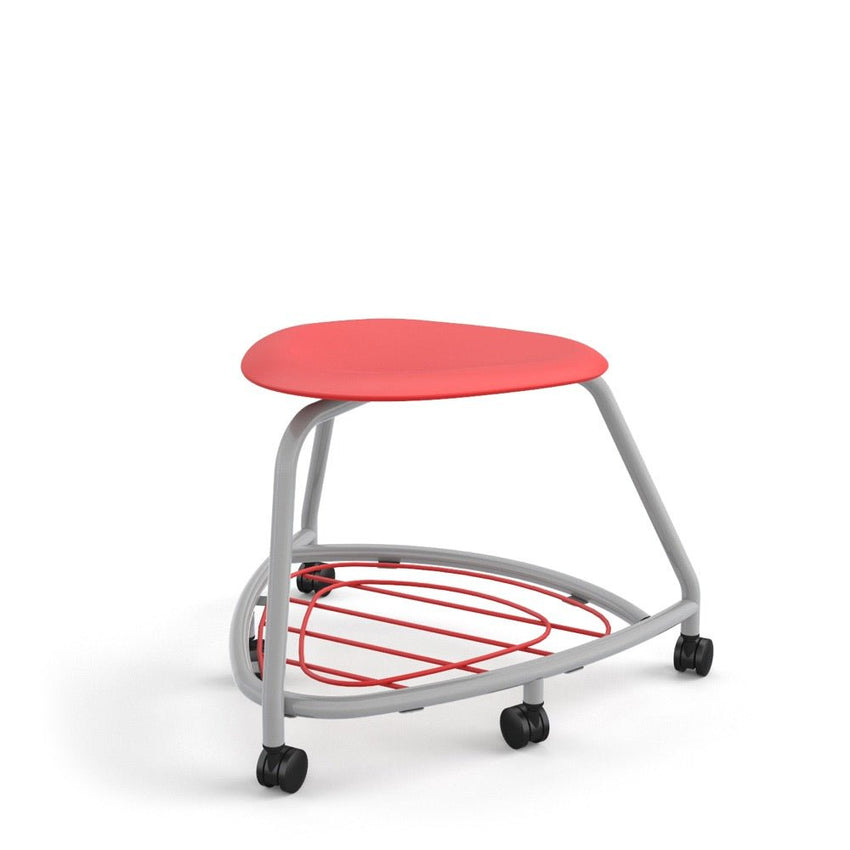 Haskell Education 360 Series Platinum frame School Chair without Back with Bookbag Rack 18"H (TS2G1X.18PL) - SchoolOutlet