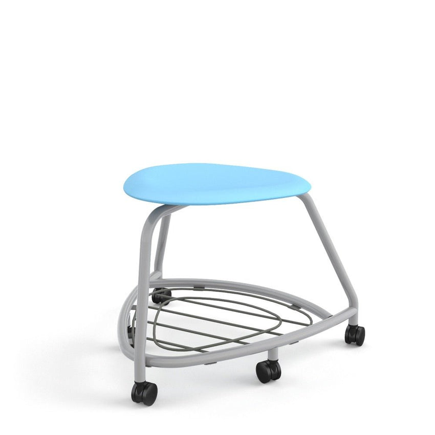 Haskell Education 360 Series Platinum frame School Chair without Back with Bookbag Rack 18"H (TS2G1X.18PL) - SchoolOutlet