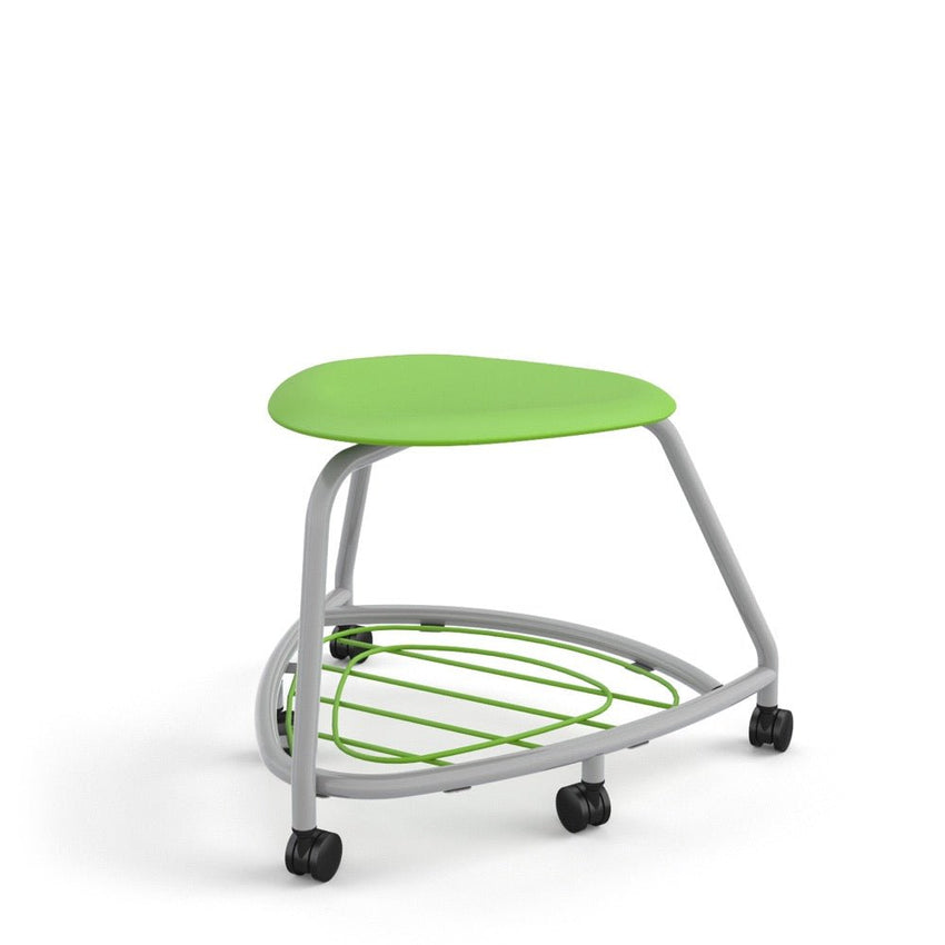 Haskell Education 360 Series Platinum frame School Chair without Back with Bookbag Rack 18"H (TS2G1X.18PL) - SchoolOutlet