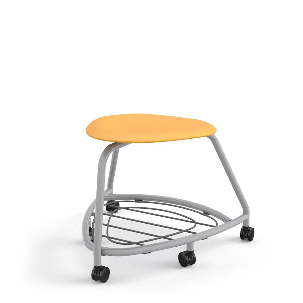 Haskell Education 360 Series Platinum frame School Chair without Back with Bookbag Rack 18"H (TS2G1X.18PL) - SchoolOutlet