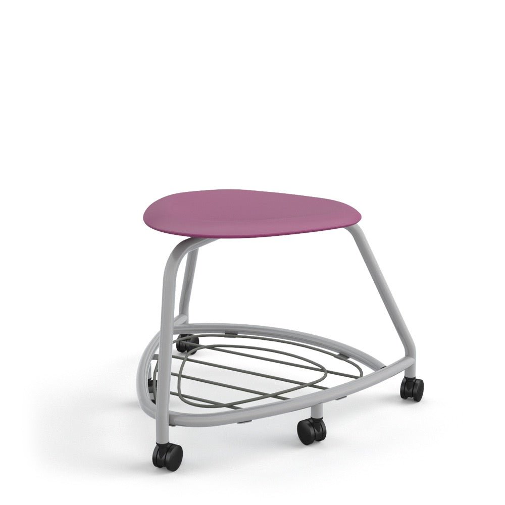 Haskell Education 360 Series Platinum frame School Chair without Back with Bookbag Rack 18"H (TS2G1X.18PL) - SchoolOutlet