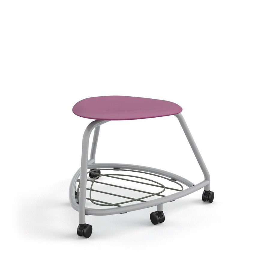 Haskell Education 360 Series Platinum frame School Chair without Back with Bookbag Rack 18"H (TS2G1X.18PL) - SchoolOutlet