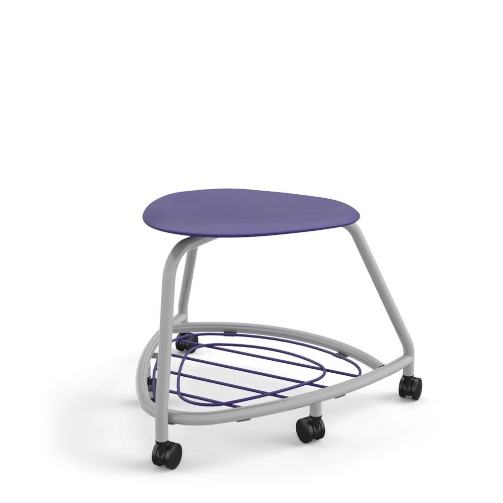 Haskell Education 360 Series Platinum frame School Chair without Back with Bookbag Rack 18"H (TS2G1X.18PL) - SchoolOutlet