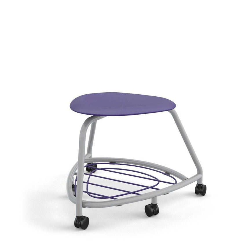 Haskell Education 360 Series Platinum frame School Chair without Back with Bookbag Rack 18"H (TS2G1X.18PL) - SchoolOutlet