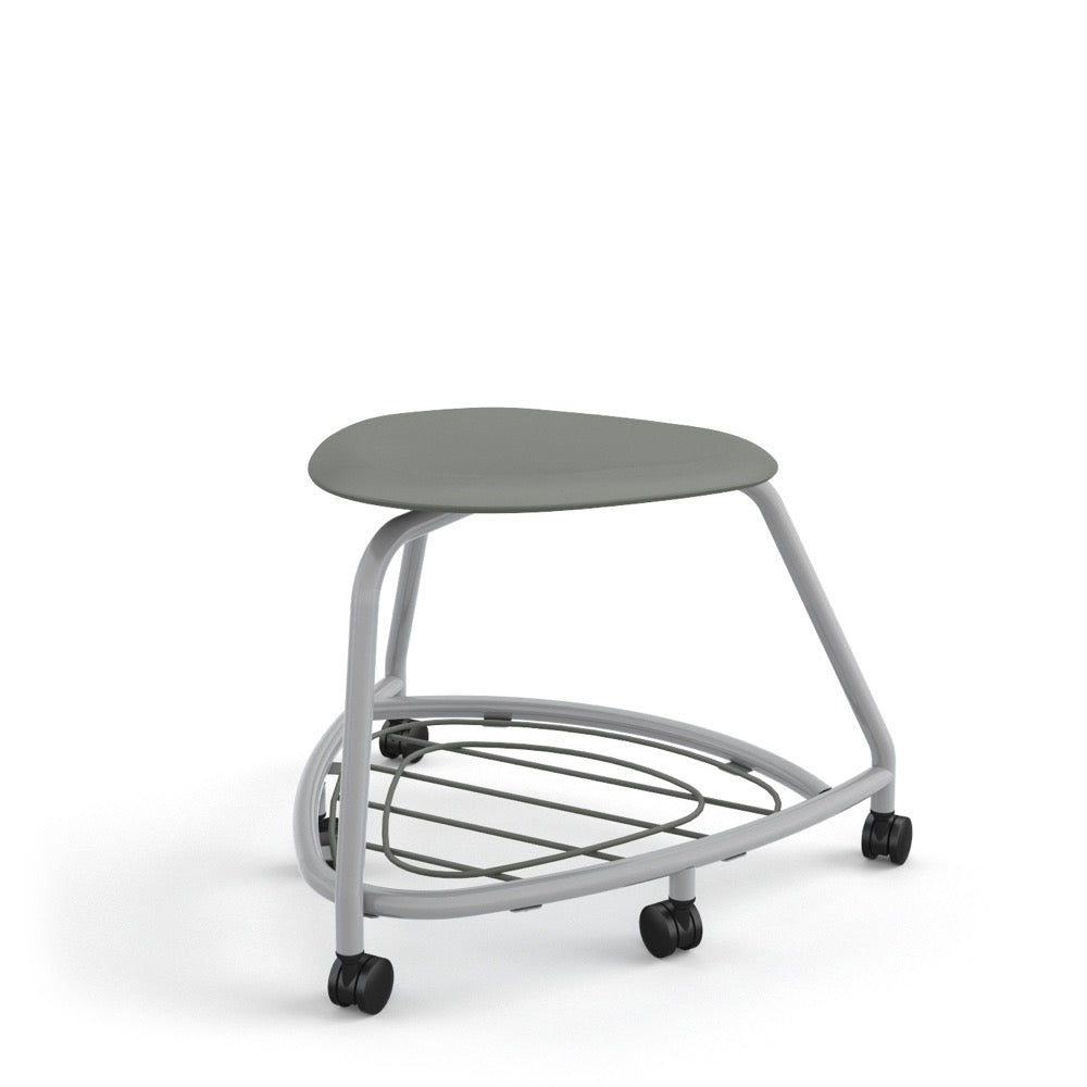 Haskell Education 360 Series Platinum frame School Chair without Back with Bookbag Rack 18"H (TS2G1X.18PL) - SchoolOutlet