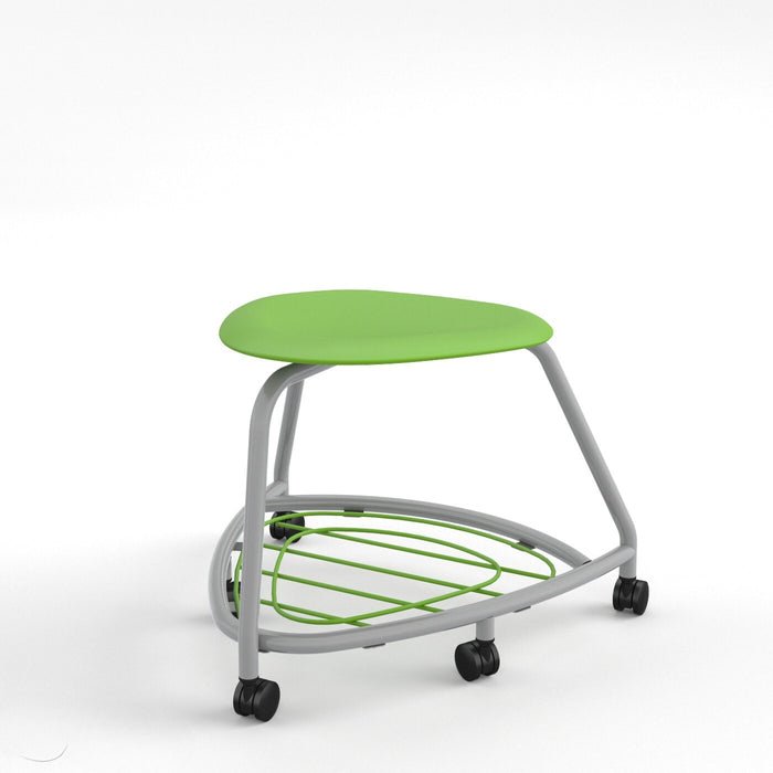 Haskell Education 360 Series Platinum frame School Chair without Back with Bookbag Rack 18"H (TS2G1X.18PL) - SchoolOutlet