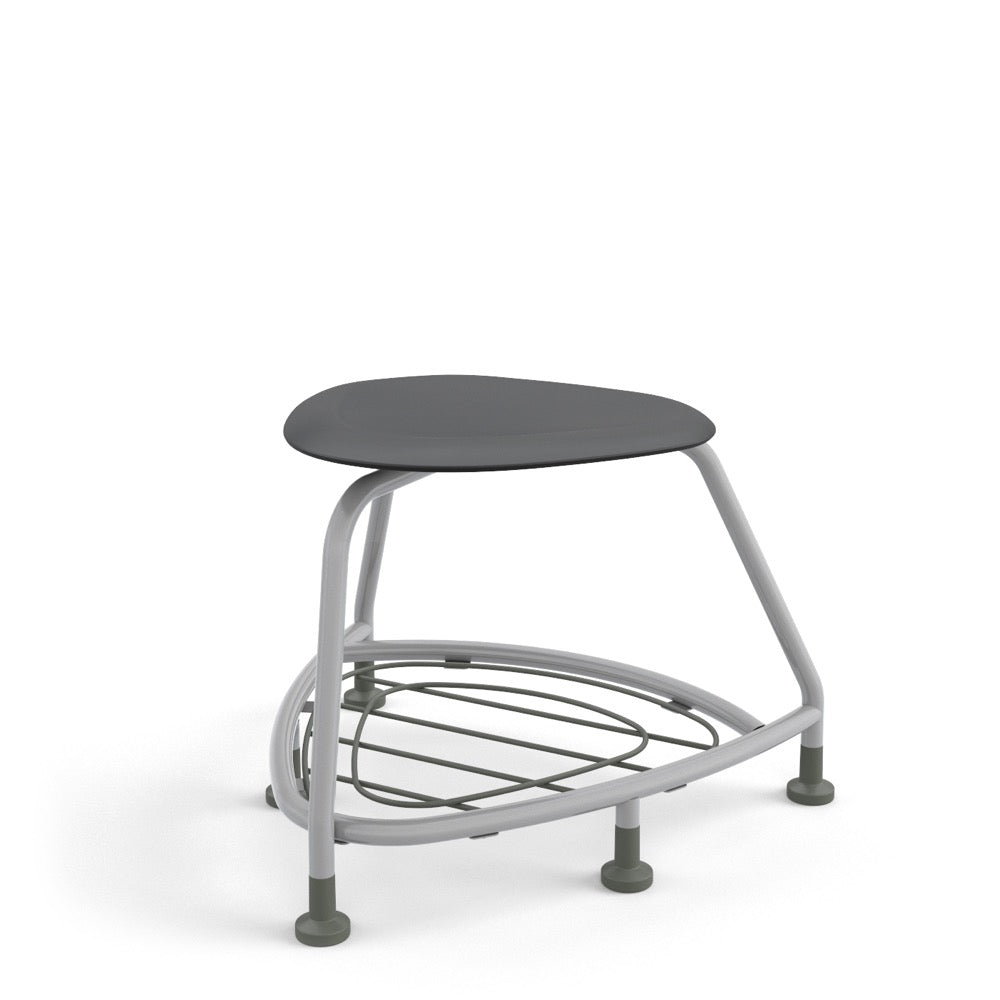 Haskell Education 360 Series Platinum frame School Chair without Back with Bookbag Rack 18"H (TS2G1X.18PL) - SchoolOutlet