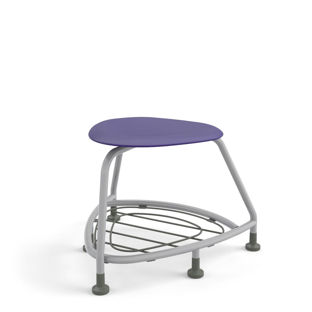 Haskell Education 360 Series Platinum frame School Chair without Back with Bookbag Rack 18"H (TS2G1X.18PL) - SchoolOutlet