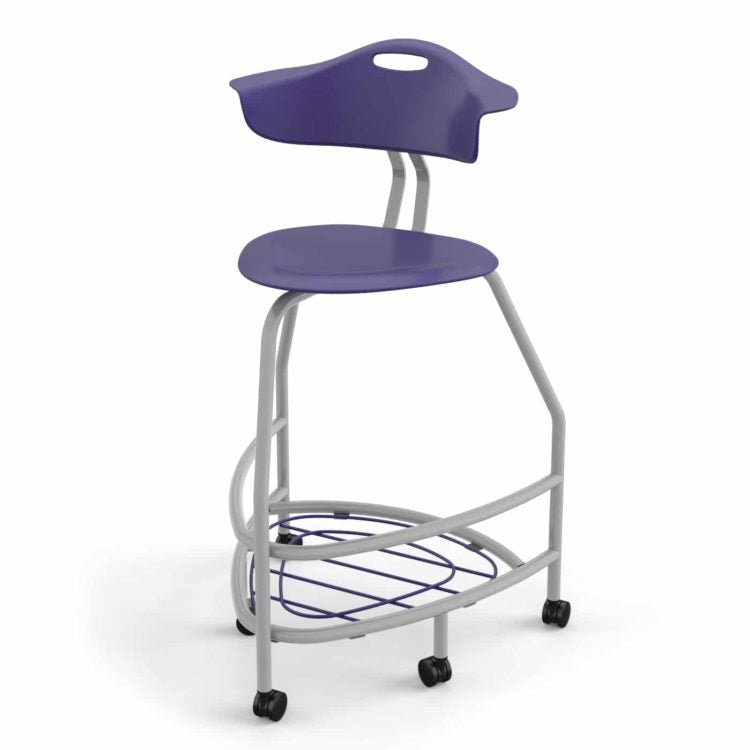 Haskell Education 360 Platinum frame Chair with Back & Bookbag Rack 30"H (TS4X1.30PL) - SchoolOutlet