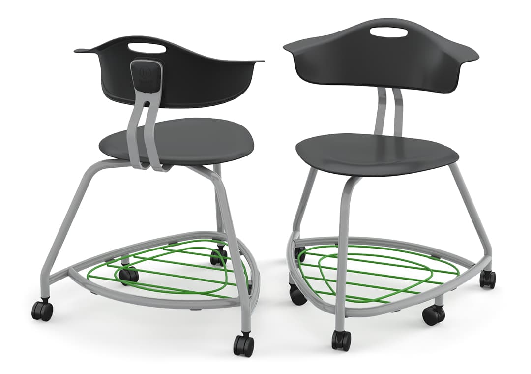 Haskell Education 360 Series Platinum frame Chair with Back and Bookbag Rack 24"H (TS4G1.24PL) - SchoolOutlet