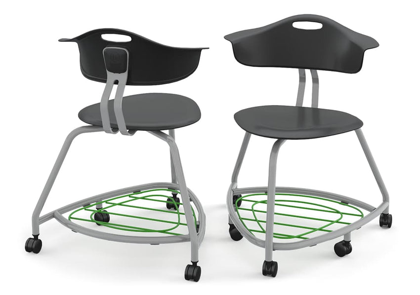 Haskell Education 360 Series Platinum frame Chair with Back and Bookbag Rack 24"H (TS4G1.24PL) - SchoolOutlet