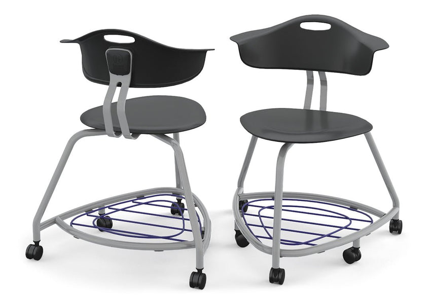 Haskell Education 360 Series Platinum frame Chair with Back and Bookbag Rack 24"H (TS4G1.24PL) - SchoolOutlet