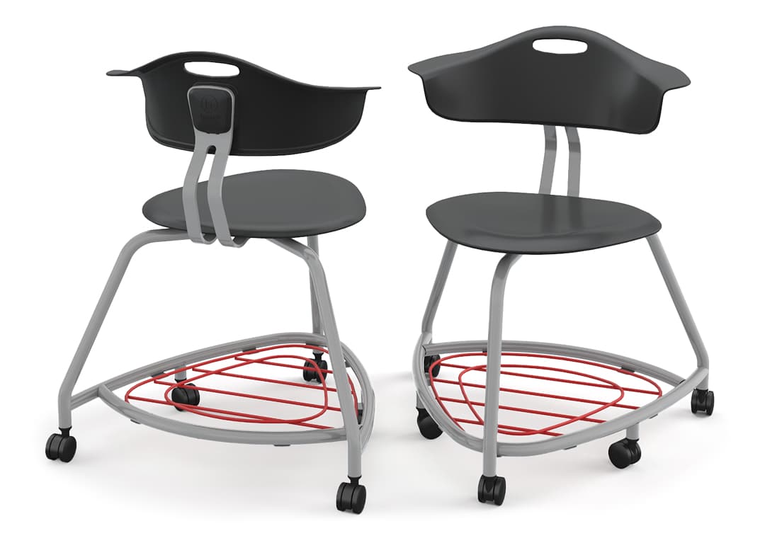 Haskell Education 360 Series Platinum frame Chair with Back and Bookbag Rack 24"H (TS4G1.24PL) - SchoolOutlet