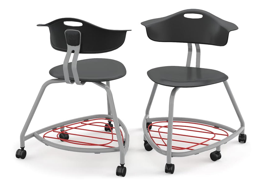 Haskell Education 360 Series Platinum frame Chair with Back and Bookbag Rack 24"H (TS4G1.24PL) - SchoolOutlet