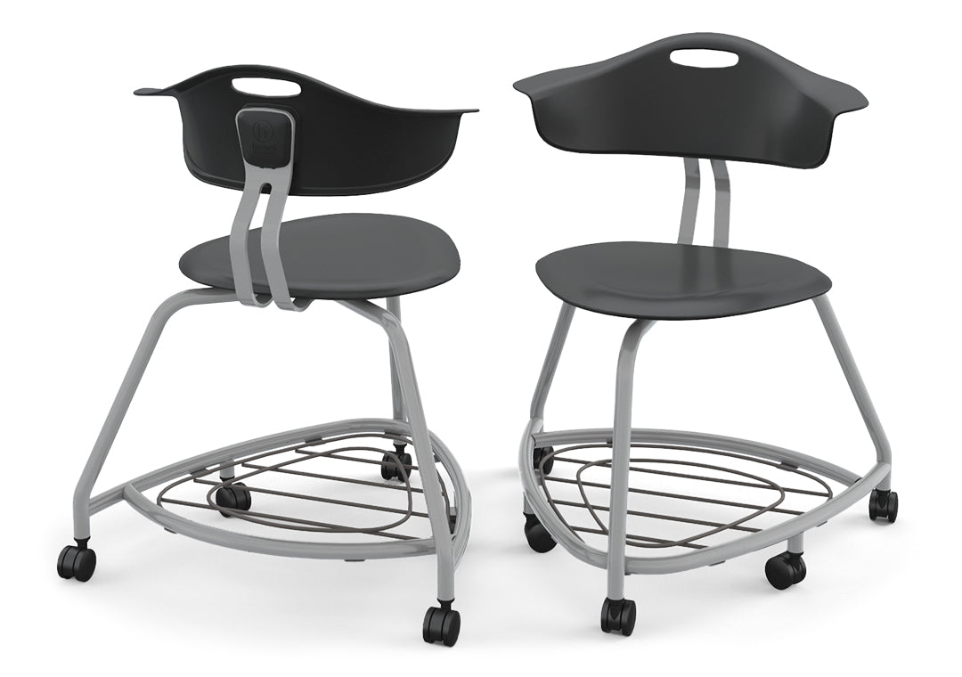 Haskell Education 360 Series Platinum frame Chair with Back and Bookbag Rack 24"H (TS4G1.24PL) - SchoolOutlet