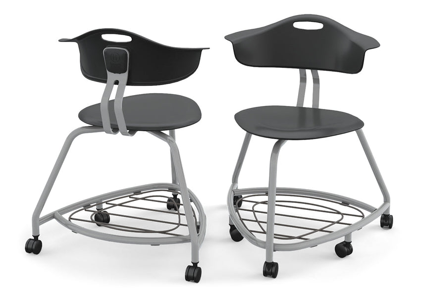 Haskell Education 360 Series Platinum frame Chair with Back and Bookbag Rack 24"H (TS4G1.24PL) - SchoolOutlet