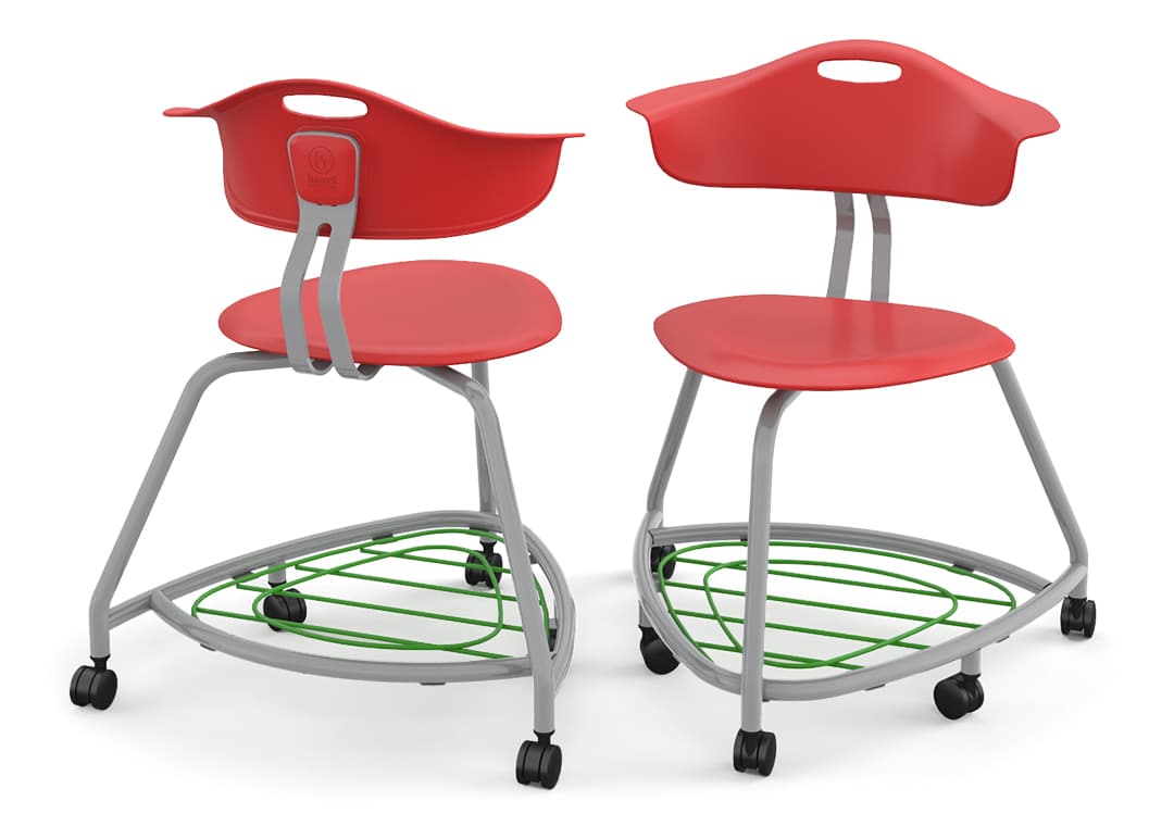 Haskell Education 360 Series Platinum frame Chair with Back and Bookbag Rack 24"H (TS4G1.24PL) - SchoolOutlet