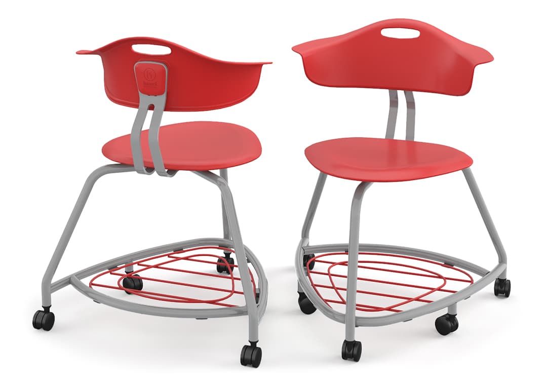 Haskell Education 360 Series Platinum frame Chair with Back and Bookbag Rack 24"H (TS4G1.24PL) - SchoolOutlet