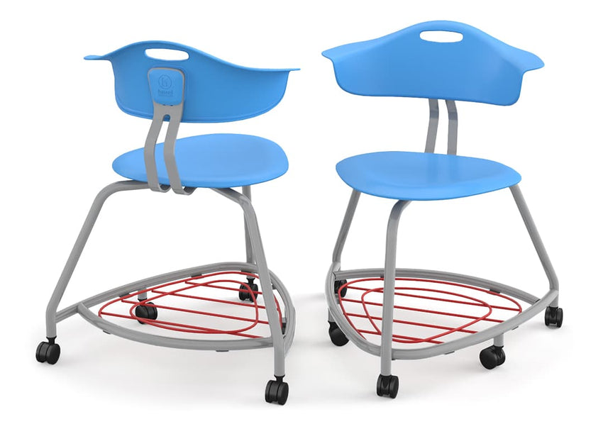 Haskell Education 360 Series Platinum frame Chair with Back and Bookbag Rack 24"H (TS4G1.24PL) - SchoolOutlet