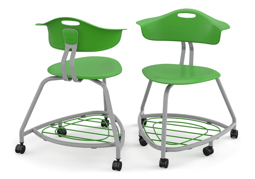 Haskell Education 360 Series Platinum frame Chair with Back and Bookbag Rack 24"H (TS4G1.24PL) - SchoolOutlet