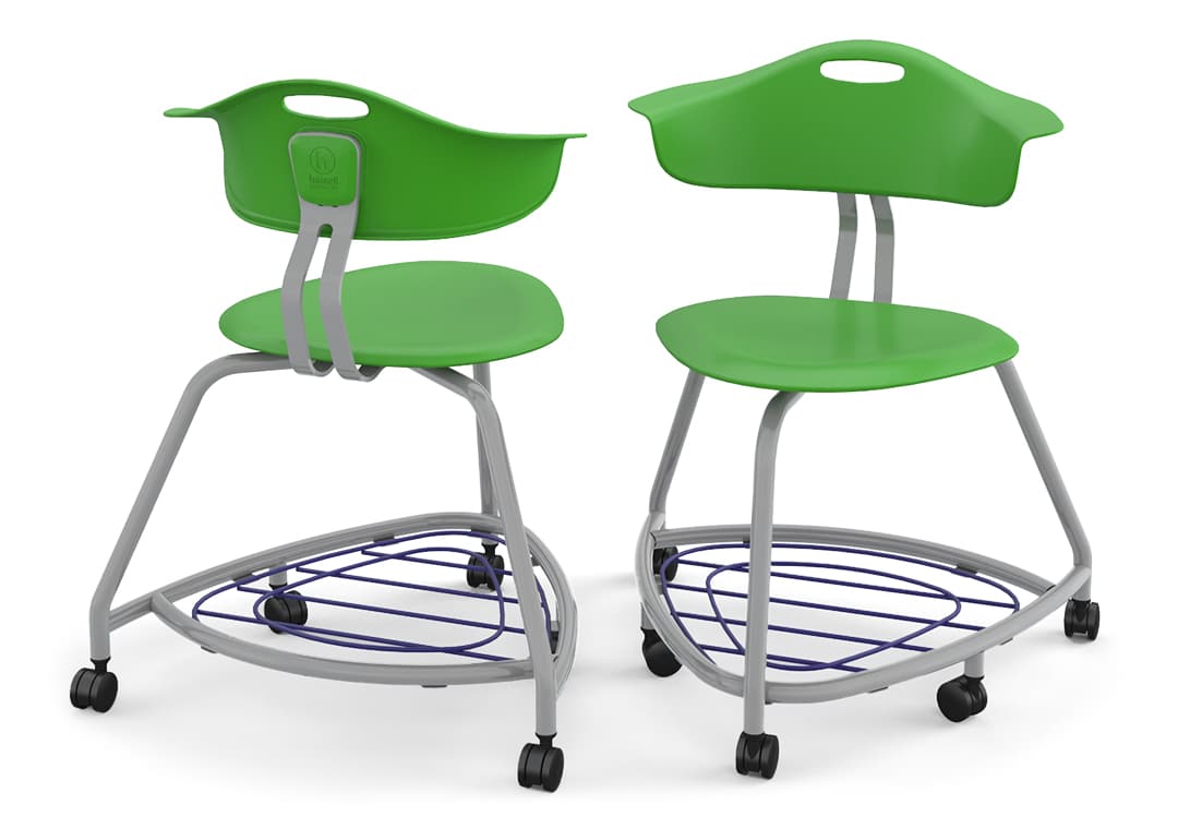 Haskell Education 360 Series Platinum frame Chair with Back and Bookbag Rack 24"H (TS4G1.24PL) - SchoolOutlet