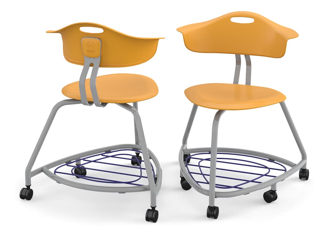 Haskell Education 360 Series Platinum frame Chair with Back and Bookbag Rack 24"H (TS4G1.24PL) - SchoolOutlet