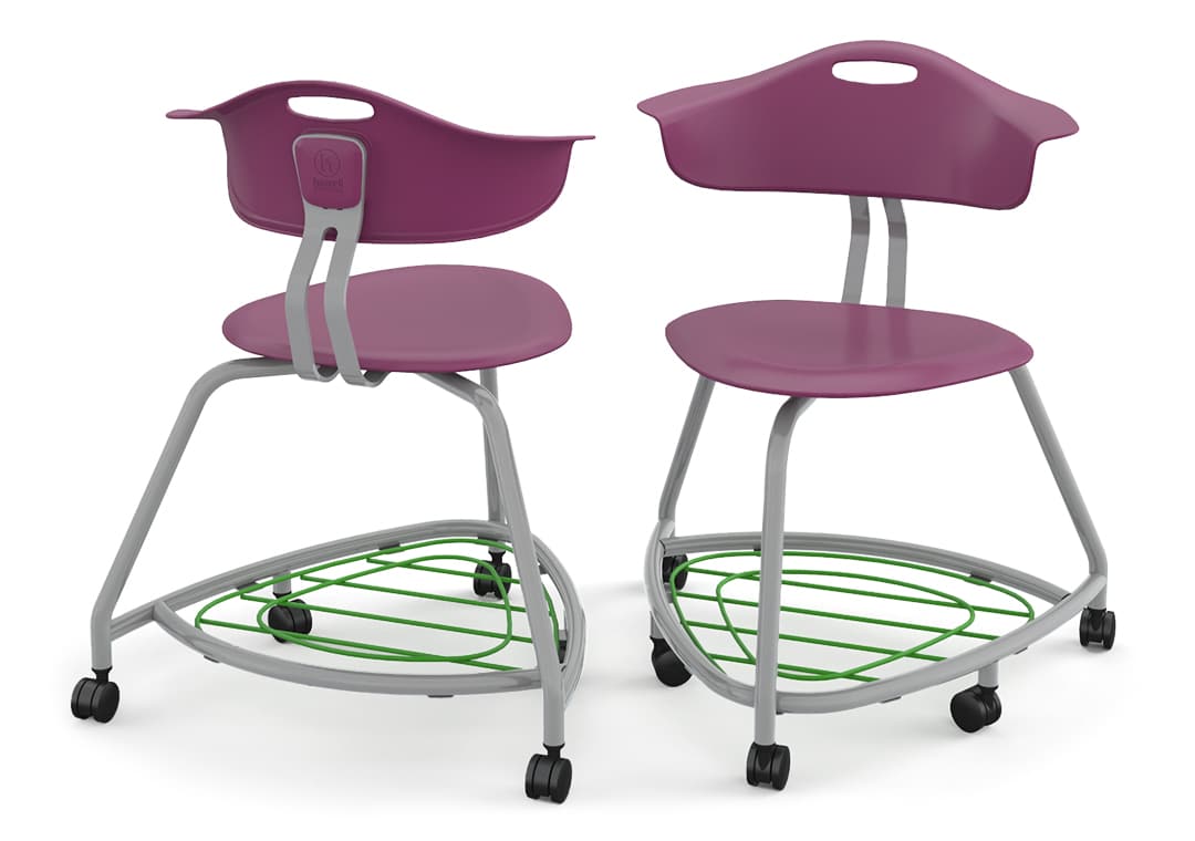 Haskell Education 360 Series Platinum frame Chair with Back and Bookbag Rack 24"H (TS4G1.24PL) - SchoolOutlet