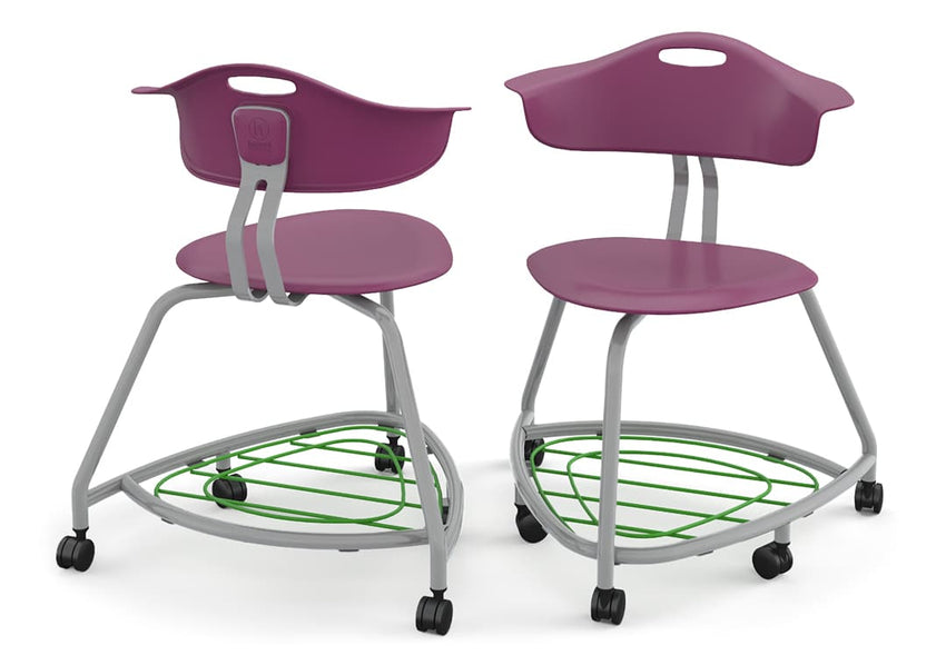 Haskell Education 360 Series Platinum frame Chair with Back and Bookbag Rack 24"H (TS4G1.24PL) - SchoolOutlet