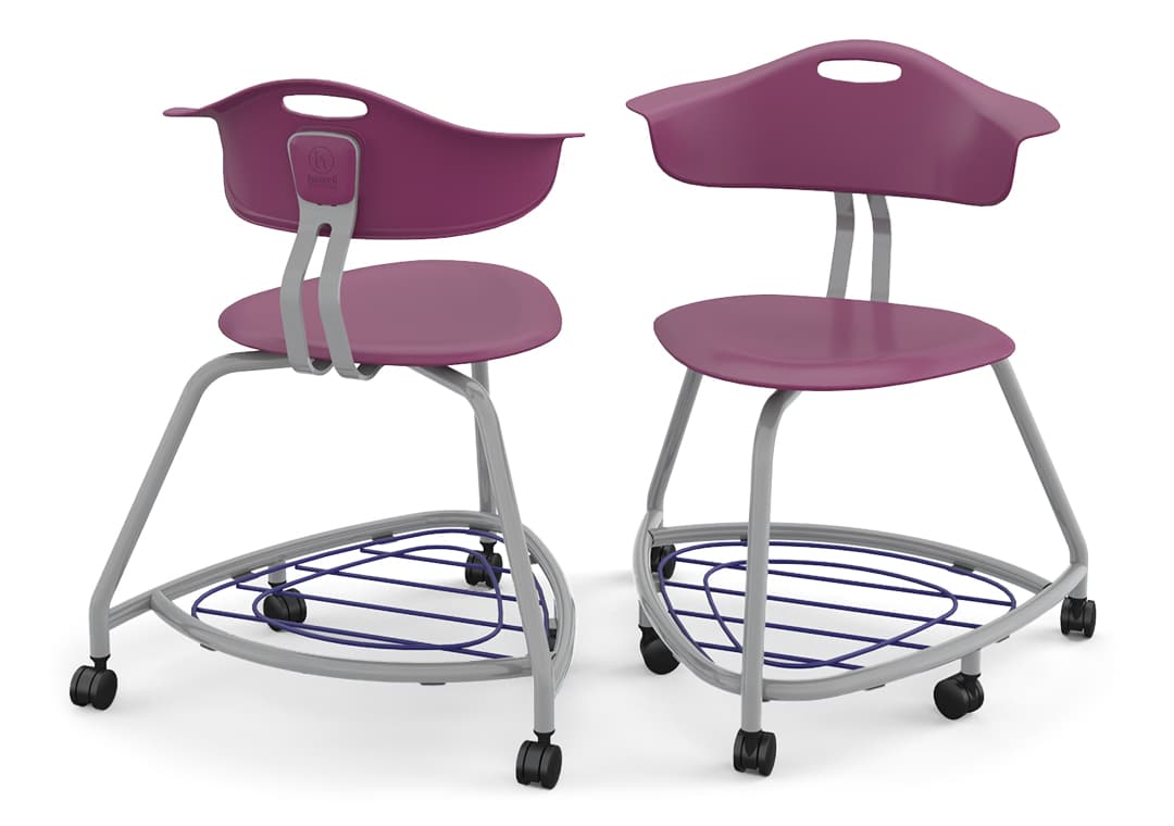 Haskell Education 360 Series Platinum frame Chair with Back and Bookbag Rack 24"H (TS4G1.24PL) - SchoolOutlet