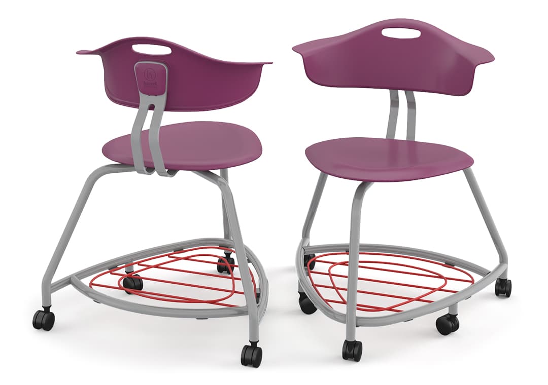 Haskell Education 360 Series Platinum frame Chair with Back and Bookbag Rack 24"H (TS4G1.24PL) - SchoolOutlet