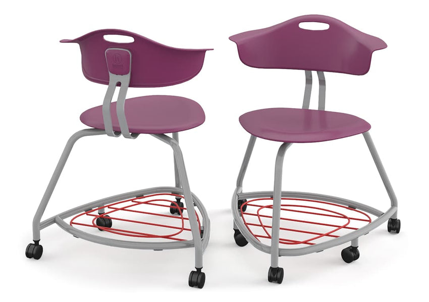 Haskell Education 360 Series Platinum frame Chair with Back and Bookbag Rack 24"H (TS4G1.24PL) - SchoolOutlet