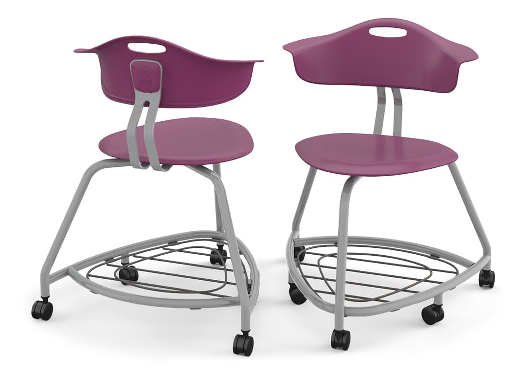 Haskell Education 360 Series Platinum frame Chair with Back and Bookbag Rack 24"H (TS4G1.24PL) - SchoolOutlet