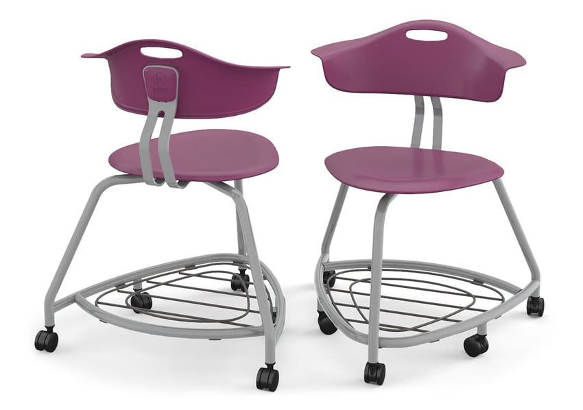 Haskell Education 360 Series Platinum frame Chair with Back and Bookbag Rack 24"H (TS4G1.24PL) - SchoolOutlet