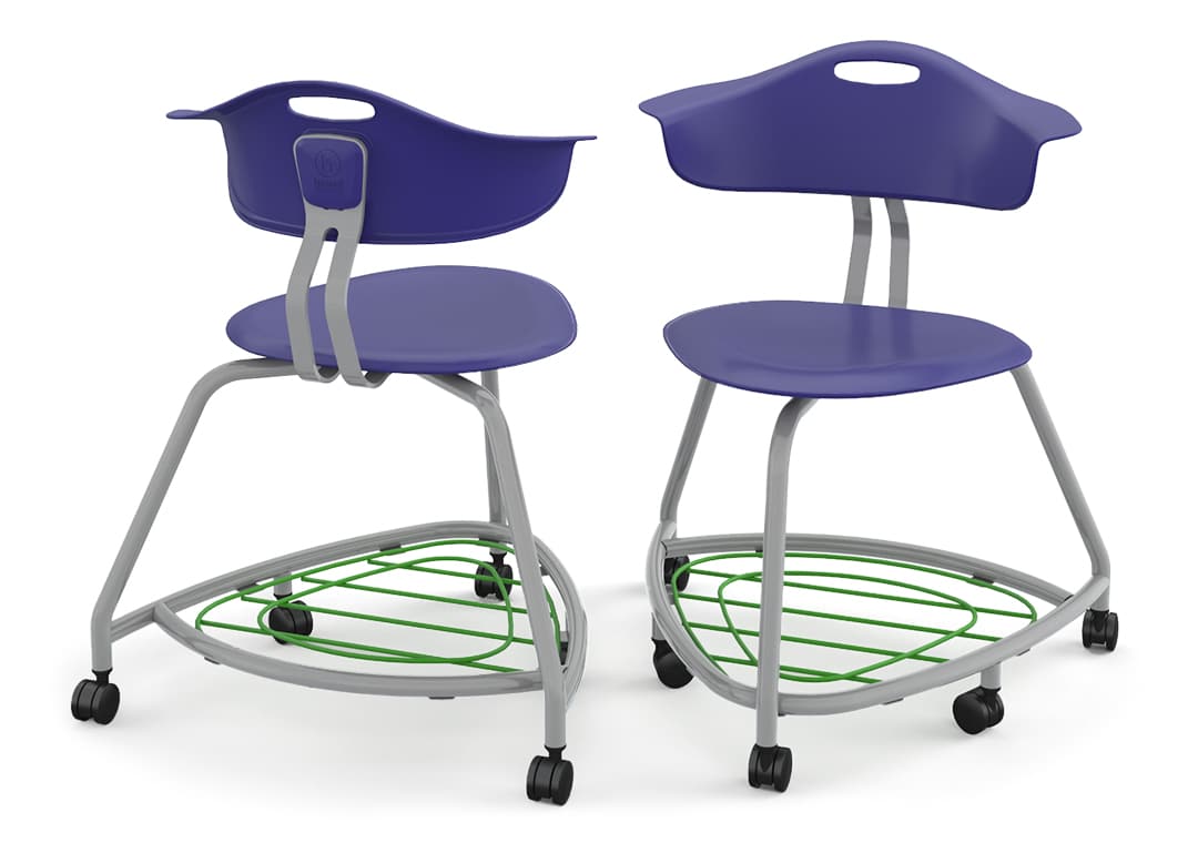 Haskell Education 360 Series Platinum frame Chair with Back and Bookbag Rack 24"H (TS4G1.24PL) - SchoolOutlet