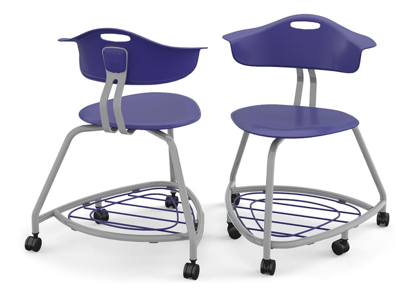 Haskell Education 360 Series Platinum frame Chair with Back and Bookbag Rack 24"H (TS4G1.24PL) - SchoolOutlet