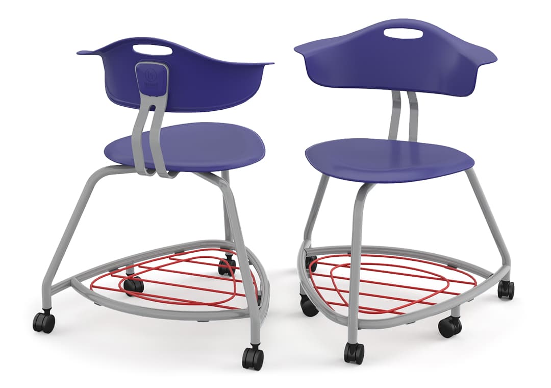 Haskell Education 360 Series Platinum frame Chair with Back and Bookbag Rack 24"H (TS4G1.24PL) - SchoolOutlet