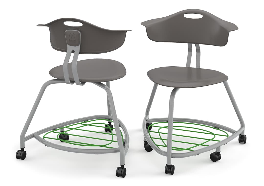 Haskell Education 360 Series Platinum frame Chair with Back and Bookbag Rack 24"H (TS4G1.24PL) - SchoolOutlet