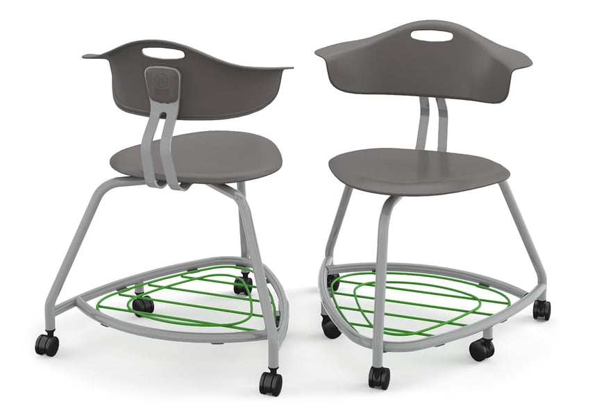 Haskell Education 360 Series Platinum frame Chair with Back and Bookbag Rack 24"H (TS4G1.24PL) - SchoolOutlet